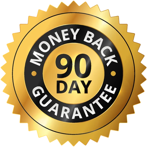 90-day money-back guarantee seal